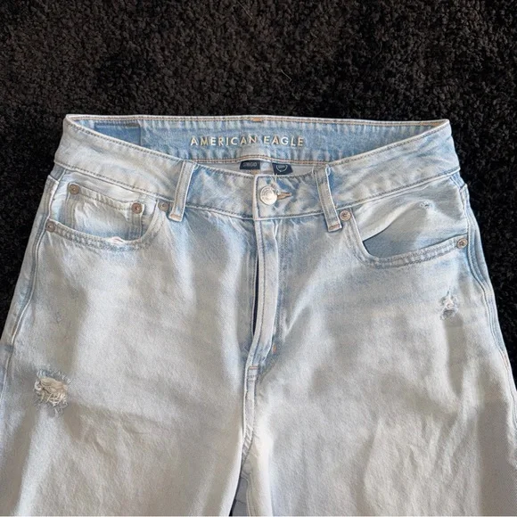 American Eagle Super High Rise Baggy Wide
Leg Ankle Jeans Strigid Denim Size 2 - Picture 6 of 13